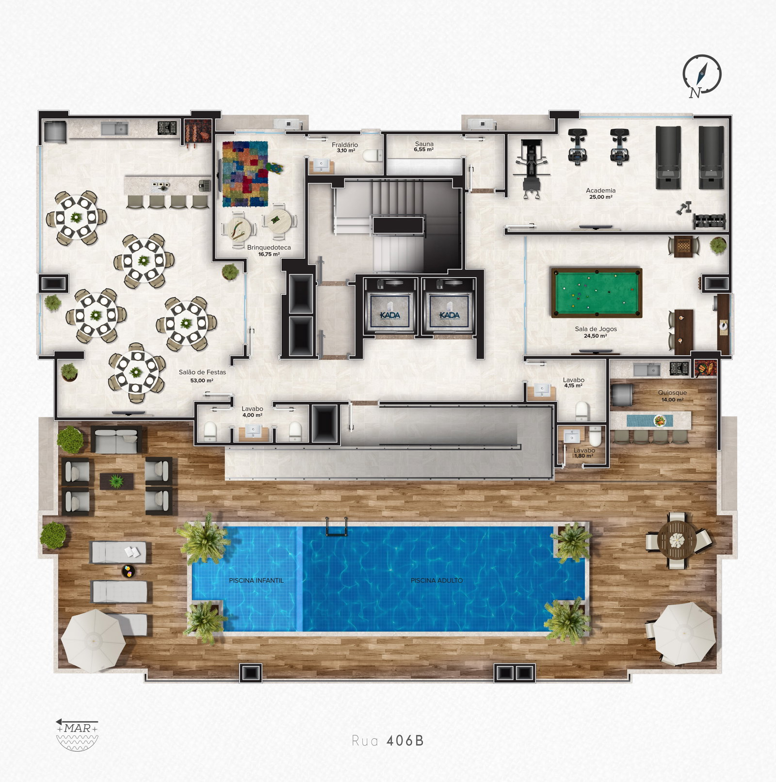 Planta Lazer do Grand House Residence