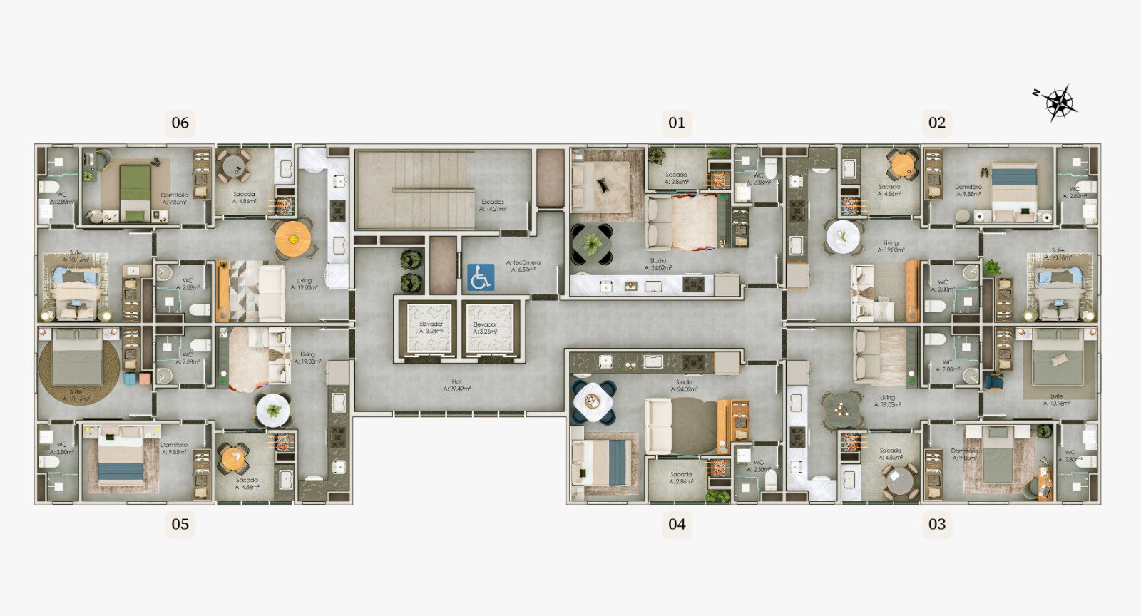 Planta 8 de Bivver Residence