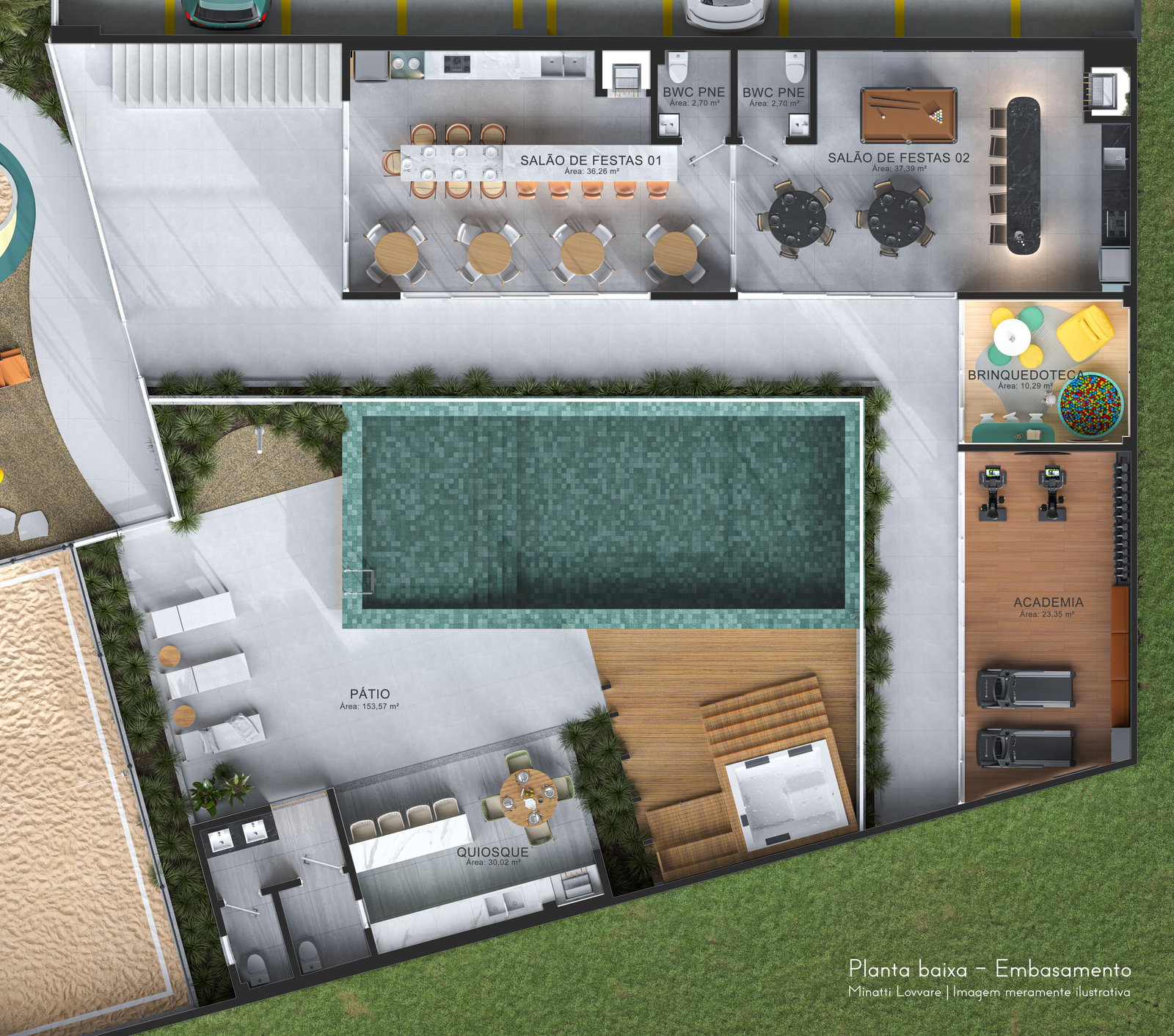 Planta Lazer · Embasamento do Lovvare Home Club