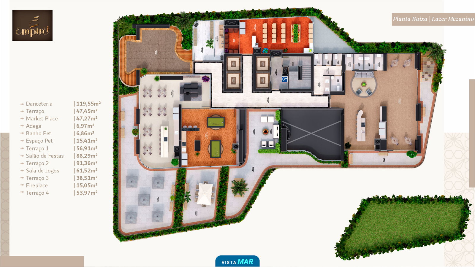 Planta Lazer Mezanino do Empire 234