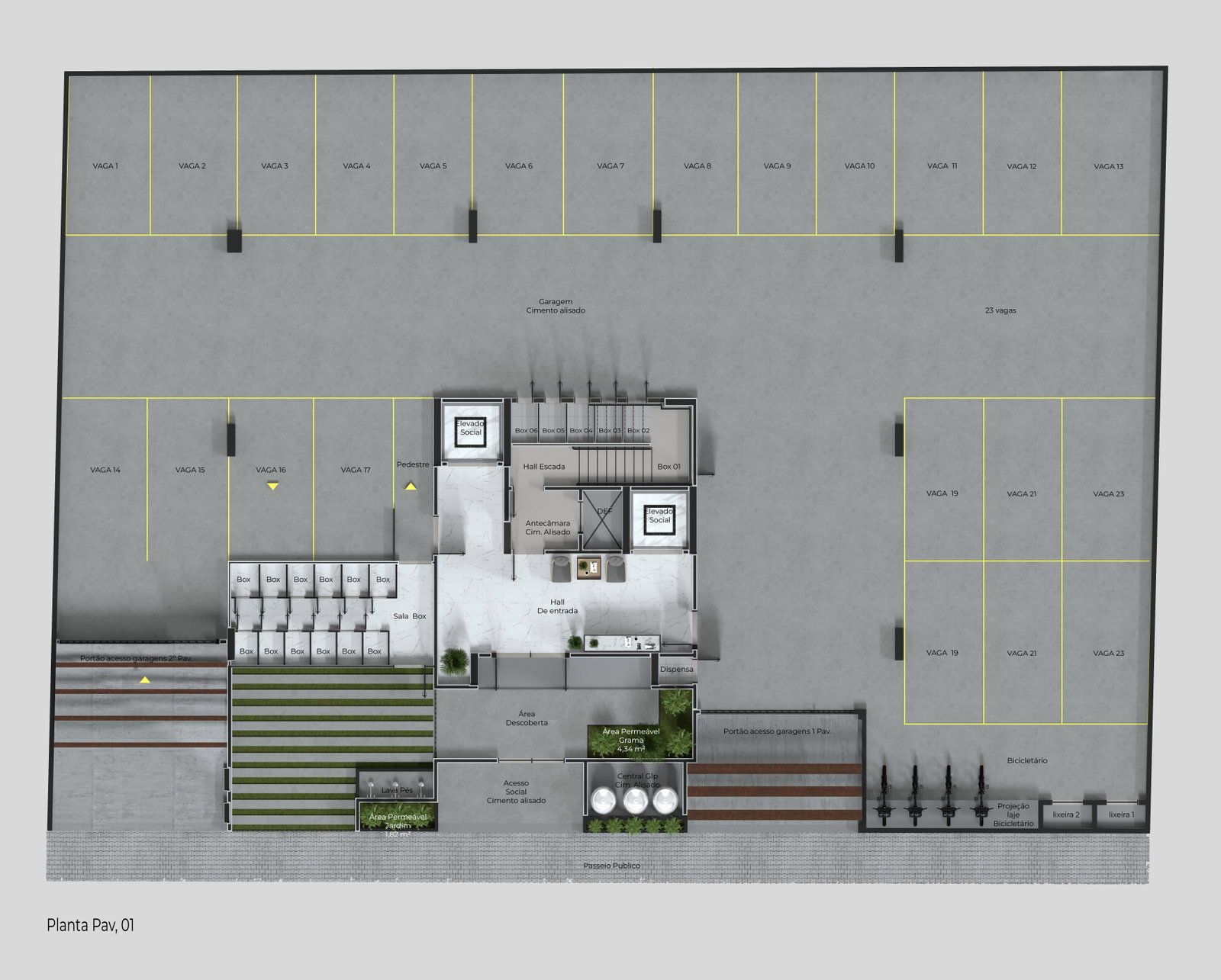 Planta Pav. 01 do Felsen Residence