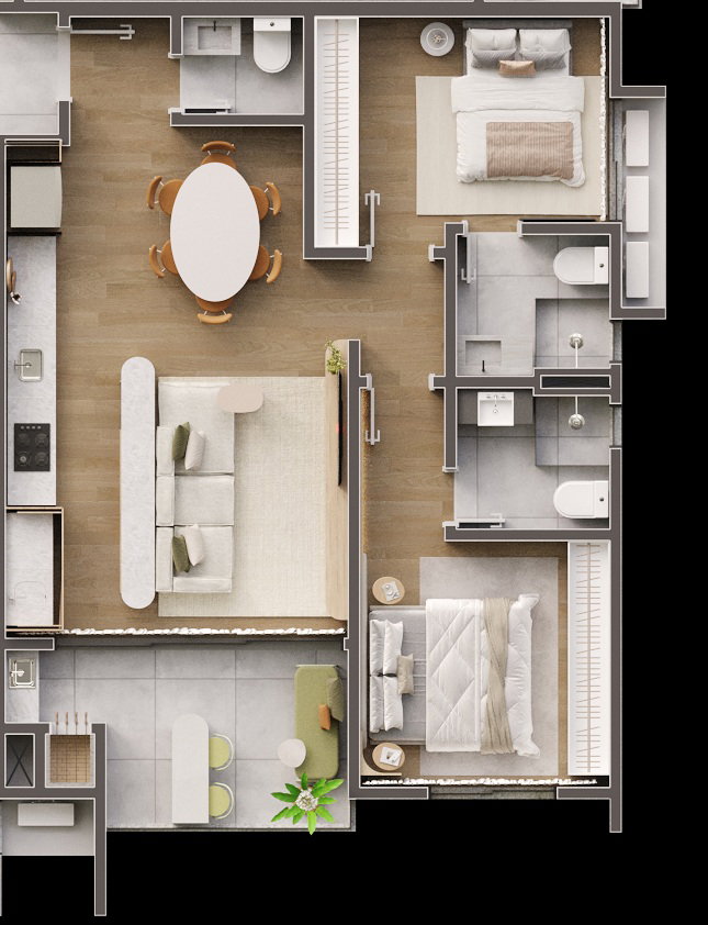 Planta 2 de Florença Residenza