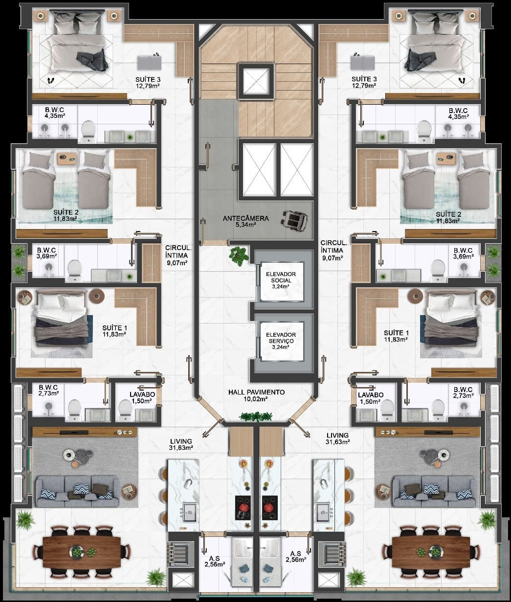 Planta 1 de Garden Residence