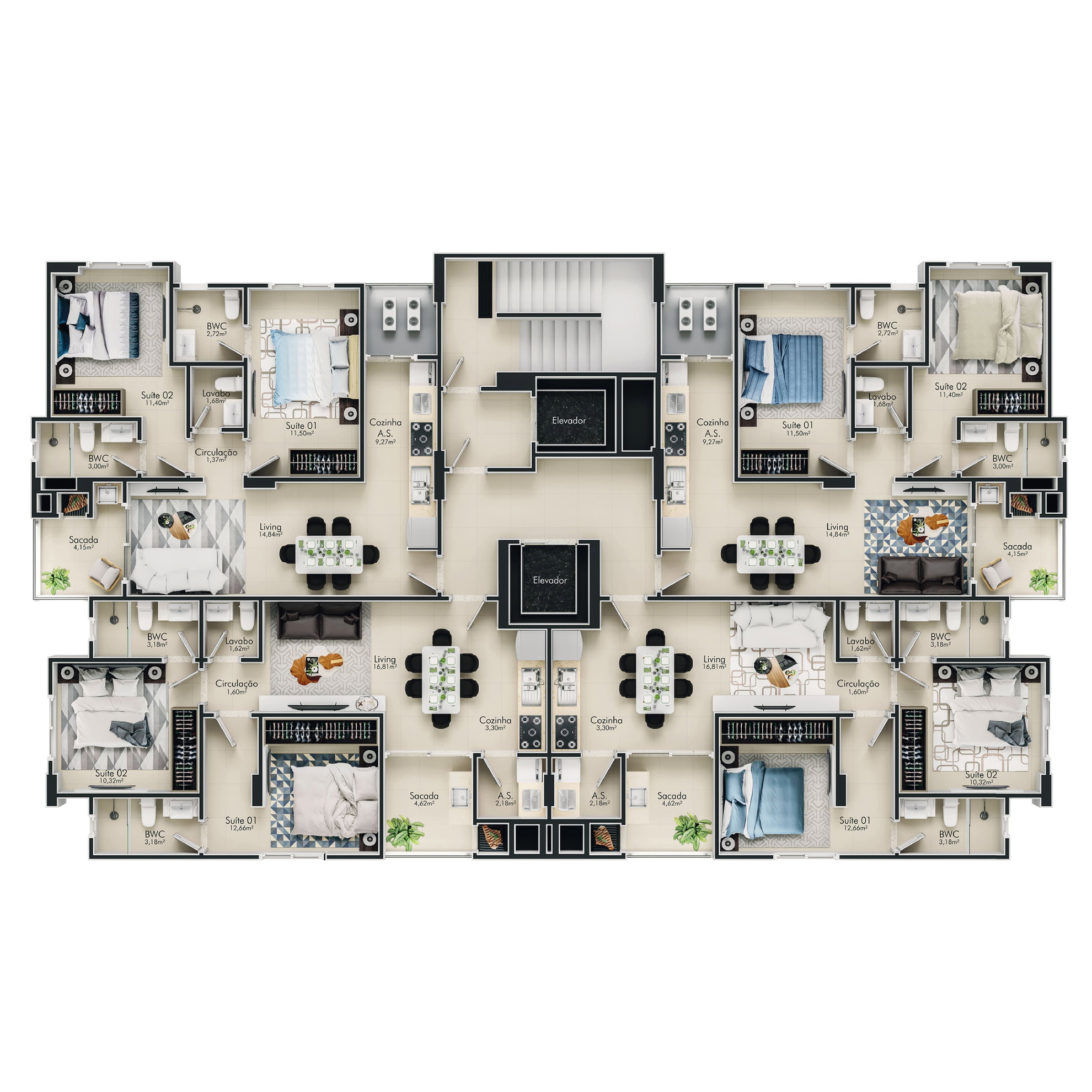 Planta Pavimento Tipo do Essenza