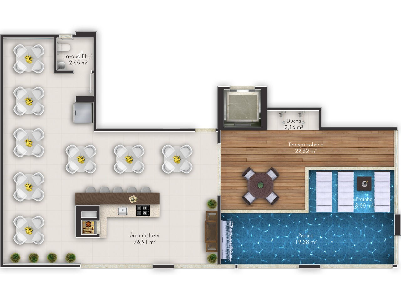 Planta Lazer do Costa Amalfitana Residence