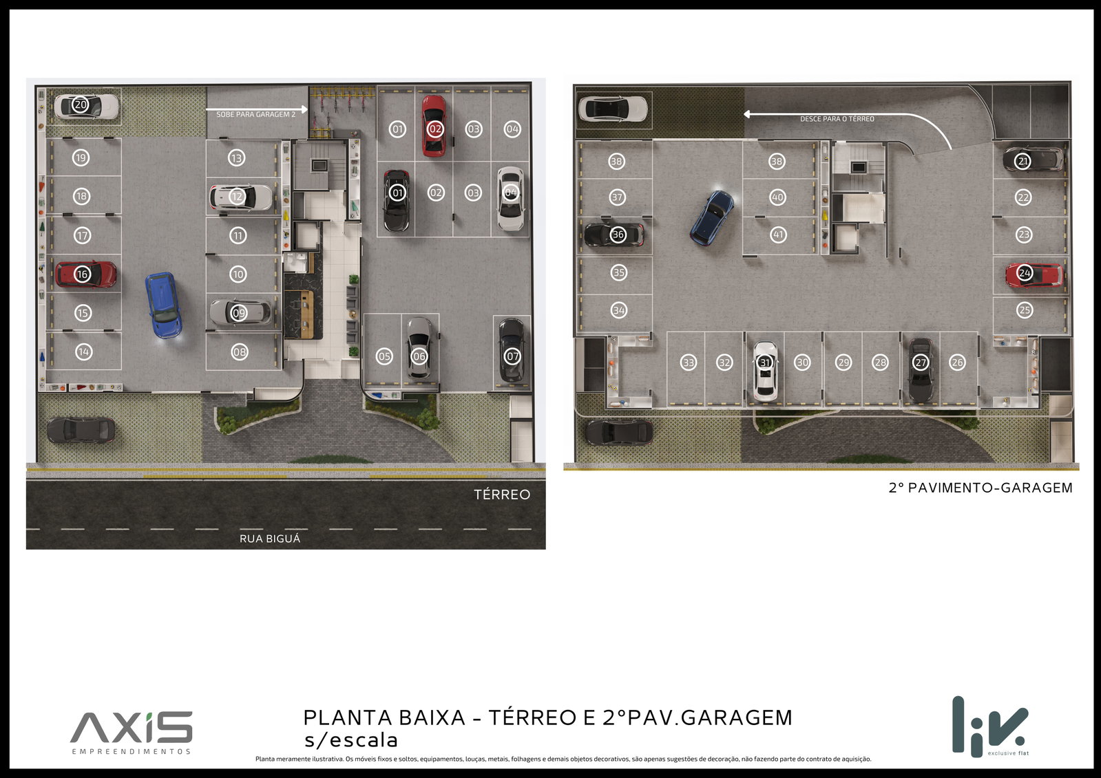 Planta Garagem · Térreo e 2º Pavimento do Liv