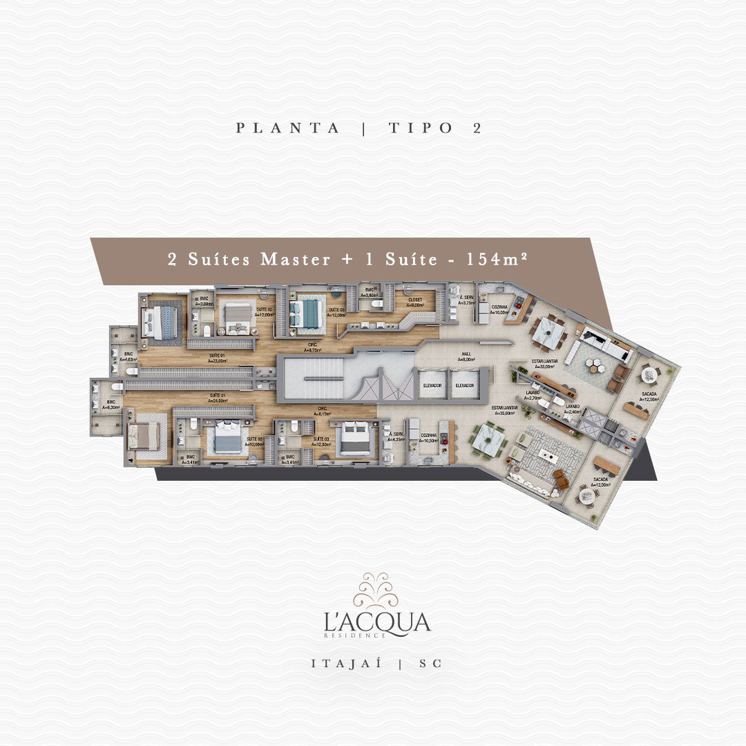 Planta 1 de L'Acqua Residence