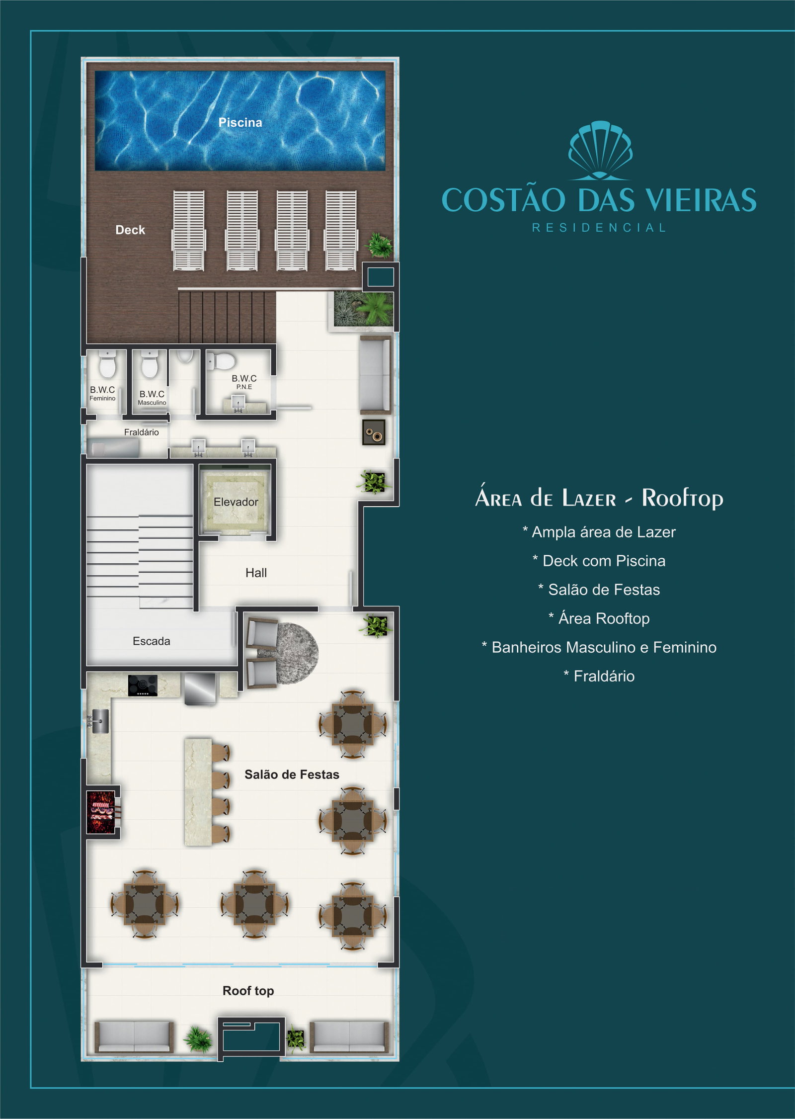 Planta Lazer · Rooftop (1 de 2) do Costão Das Vieiras