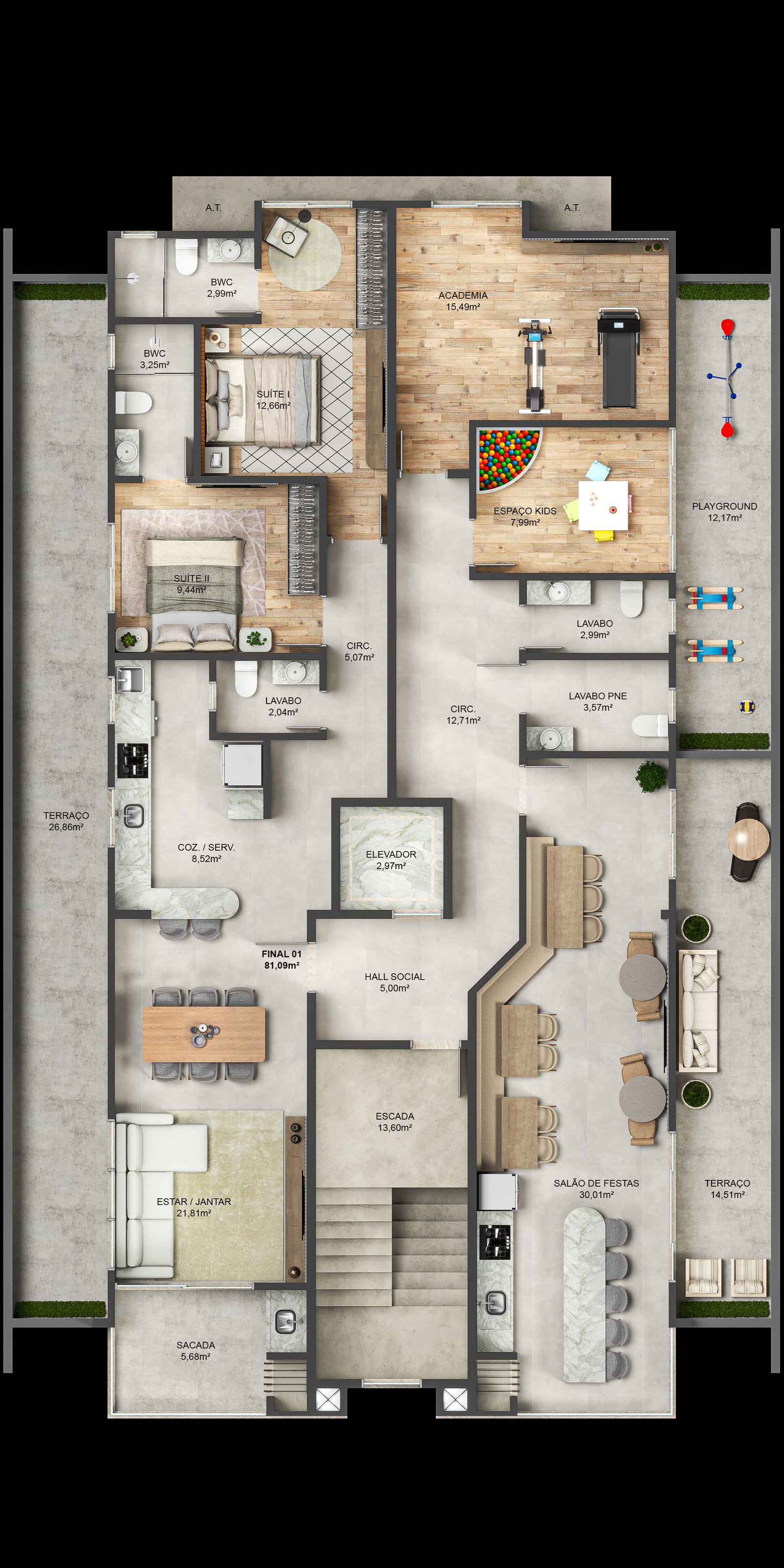 Planta 1 de Infinity Blue Residence