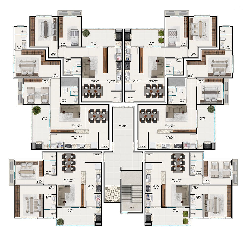 Planta 2 de São Francisco Residence