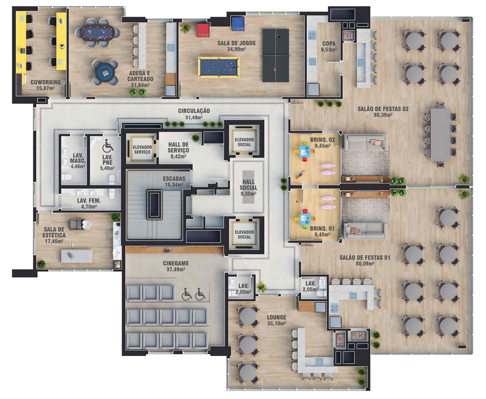 Planta Lazer (1 de 2) do Exclusive 275