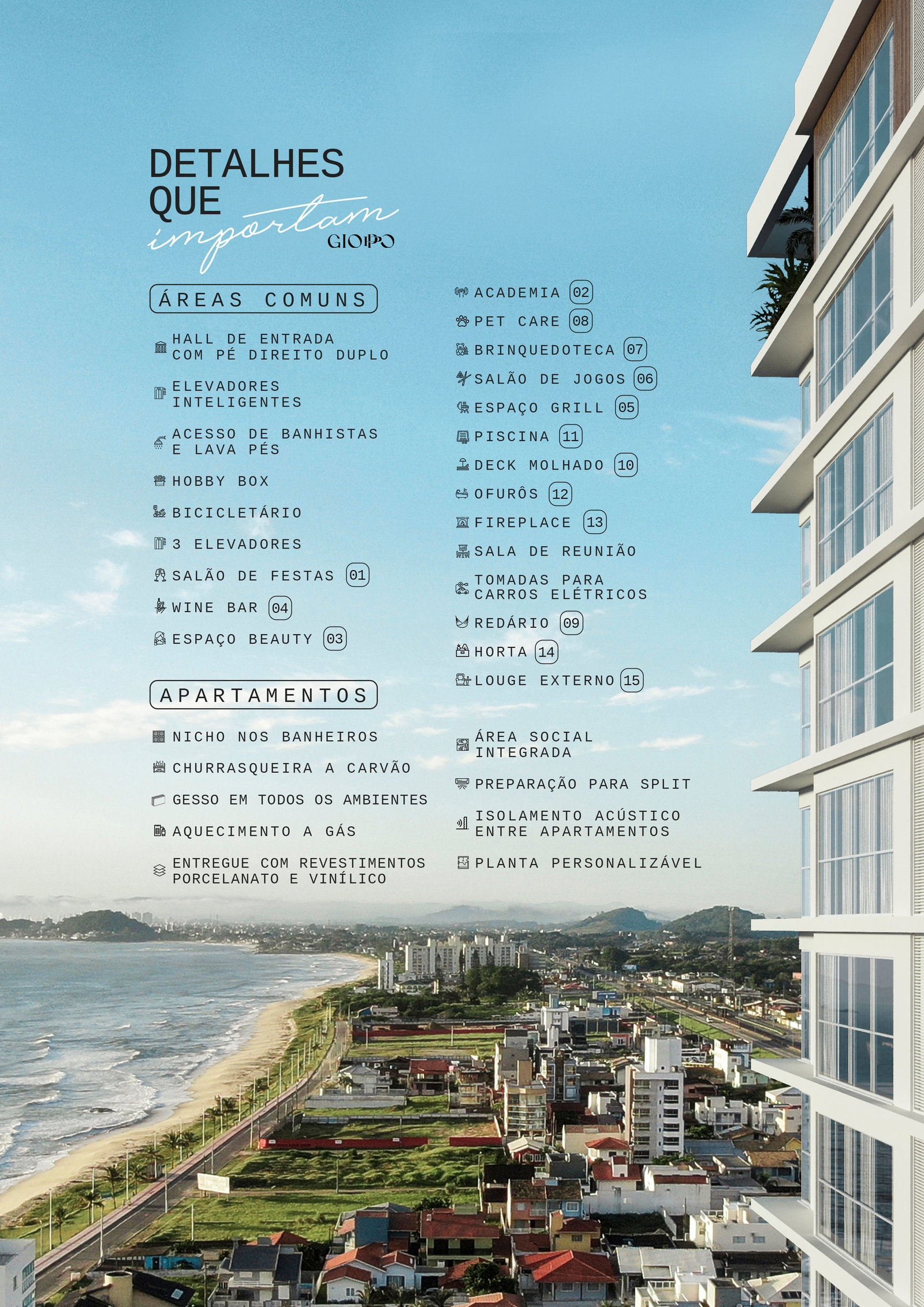 Planta Tipo 02, 118 m² do Gioppo Residenza