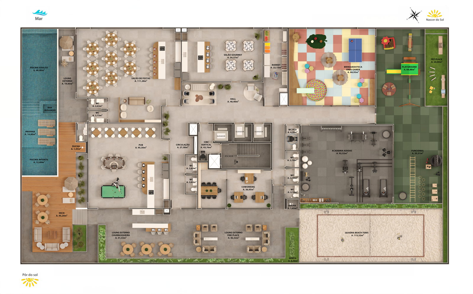 Planta Lazer do Aquarella UP Residence