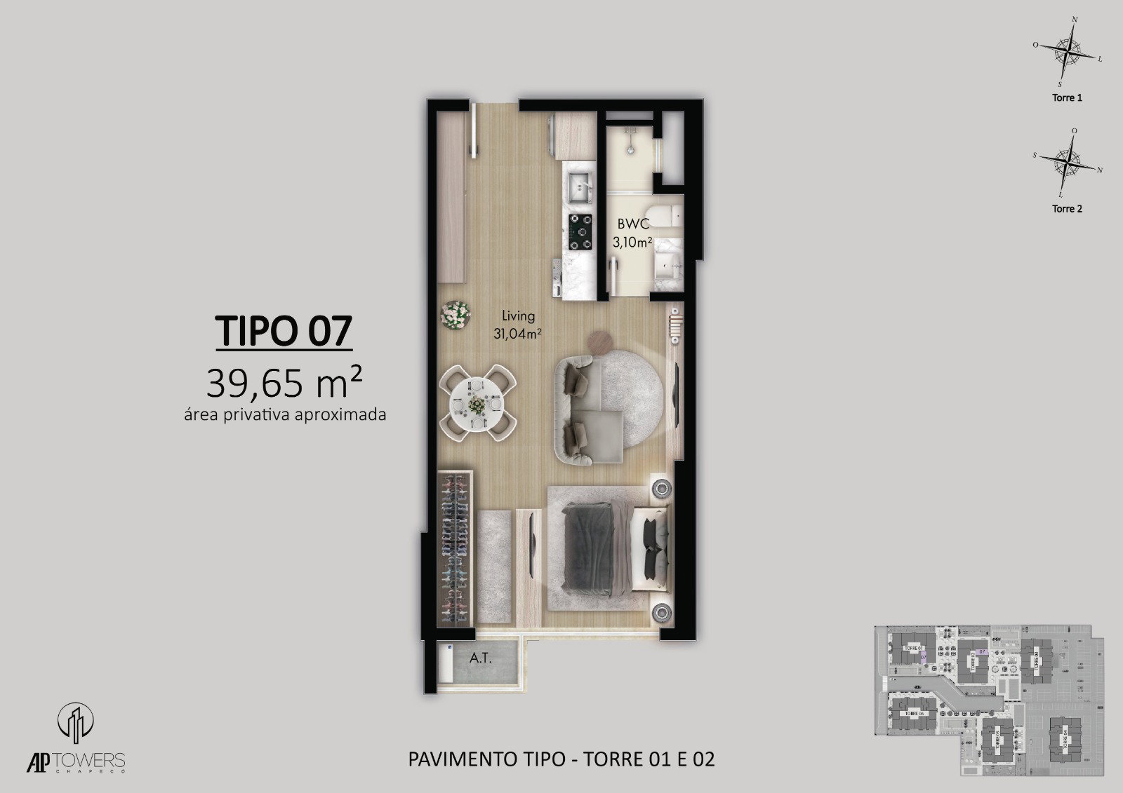 Planta 11 de AP Towers Chapecó