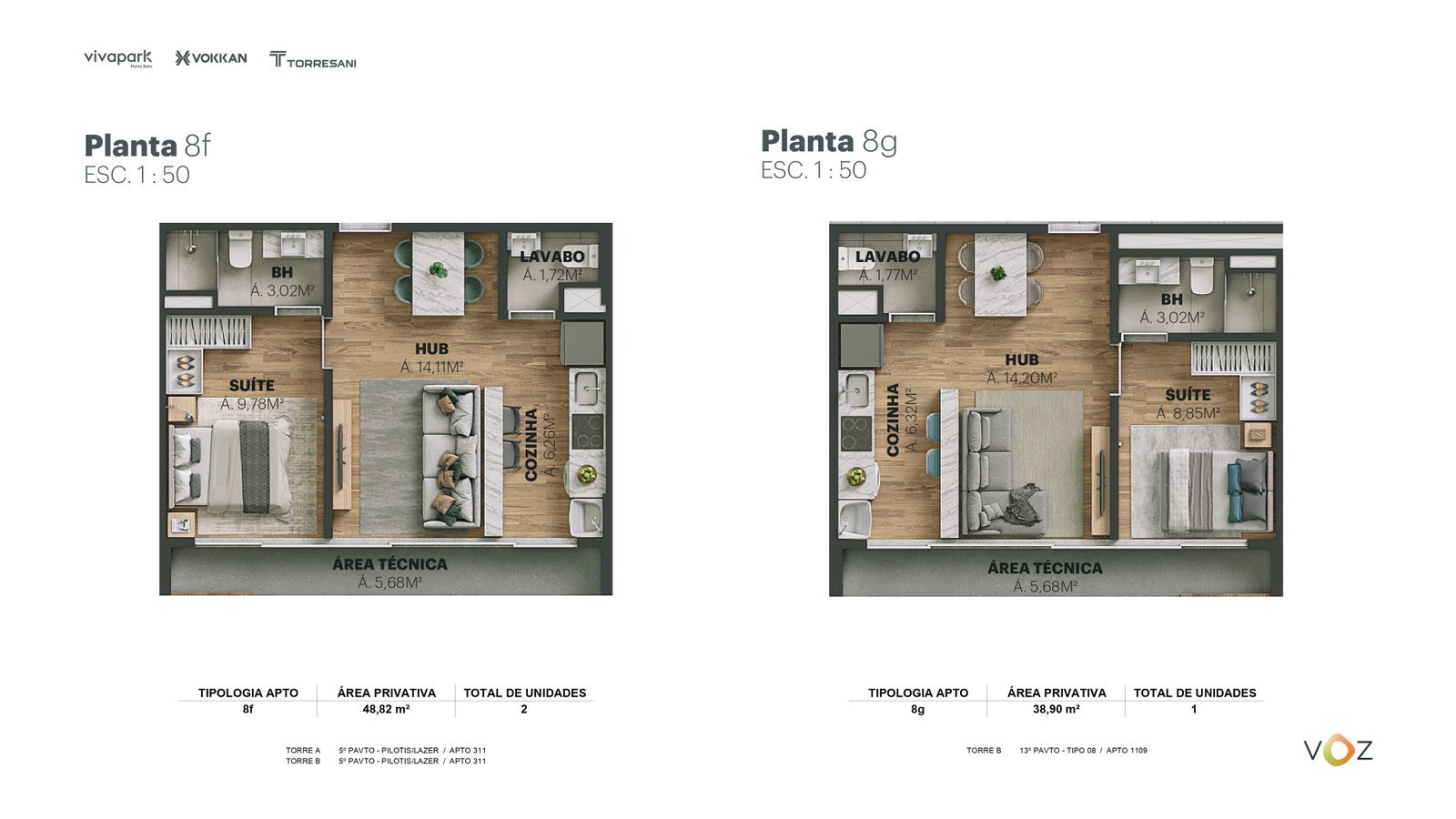 Planta 8f e 8g do Edifício Voz