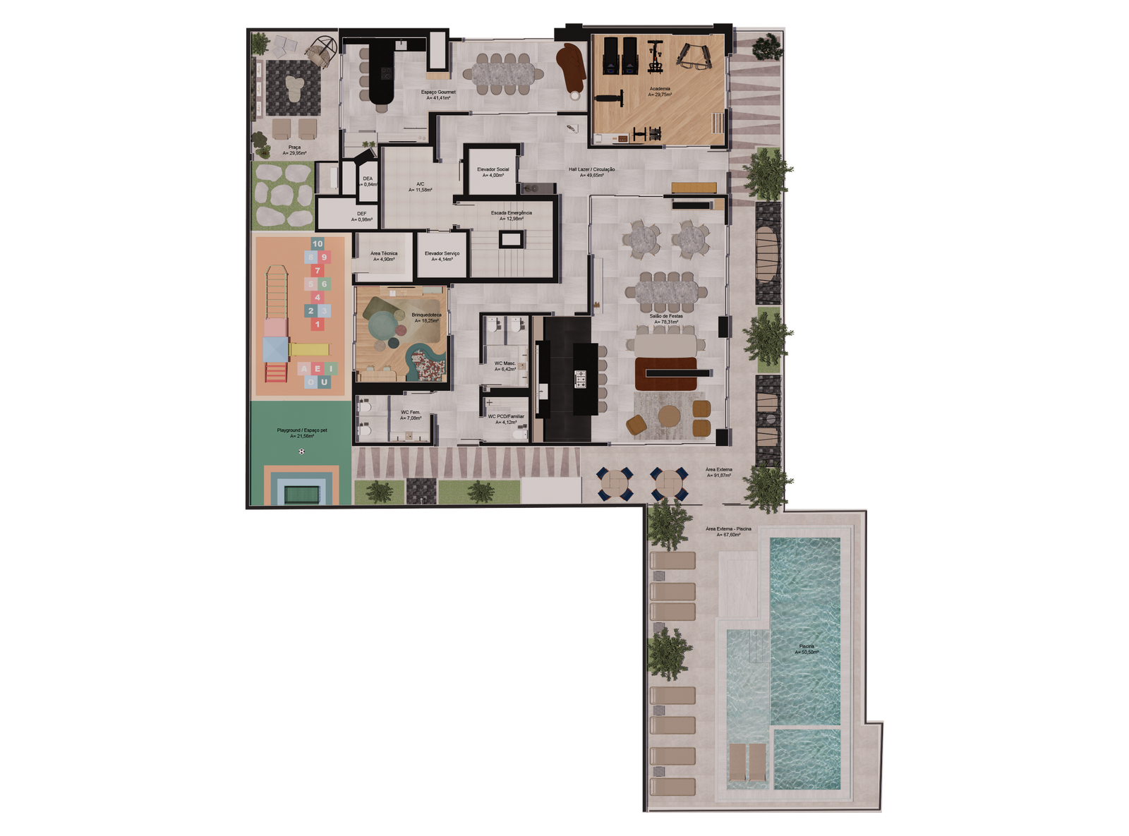 Planta Lazer do Harmonie Residence