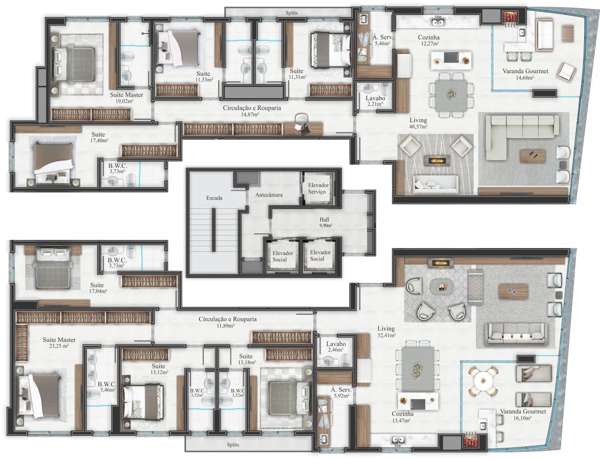 Planta Lazer · Pavimento Tipo do Grand Hill