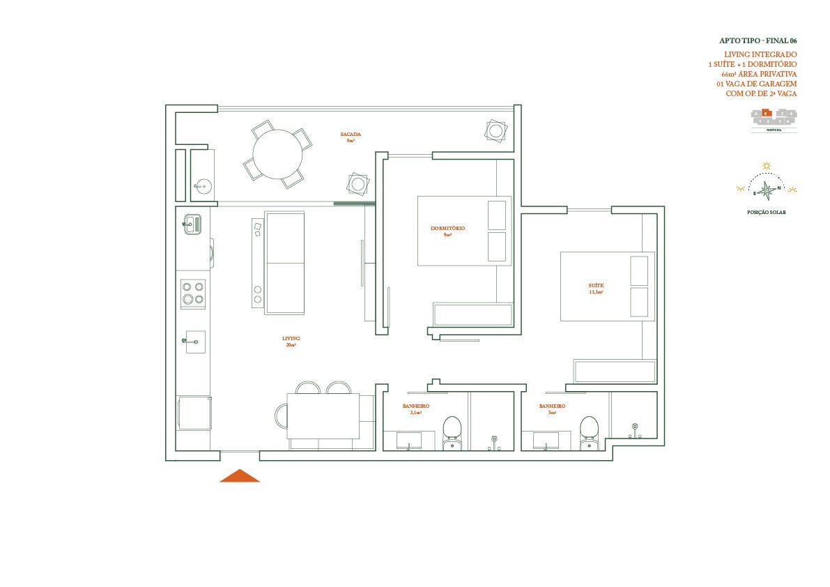 Planta 6 de Coral Way Residence
