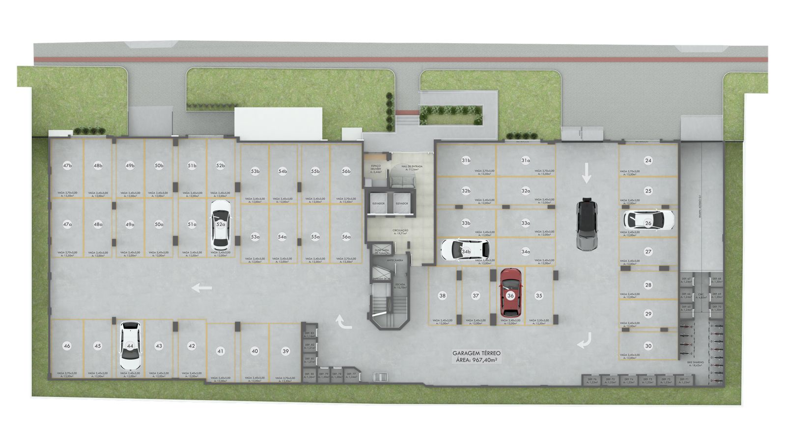 Planta Garagem · Térreo do Gran Michel Residence