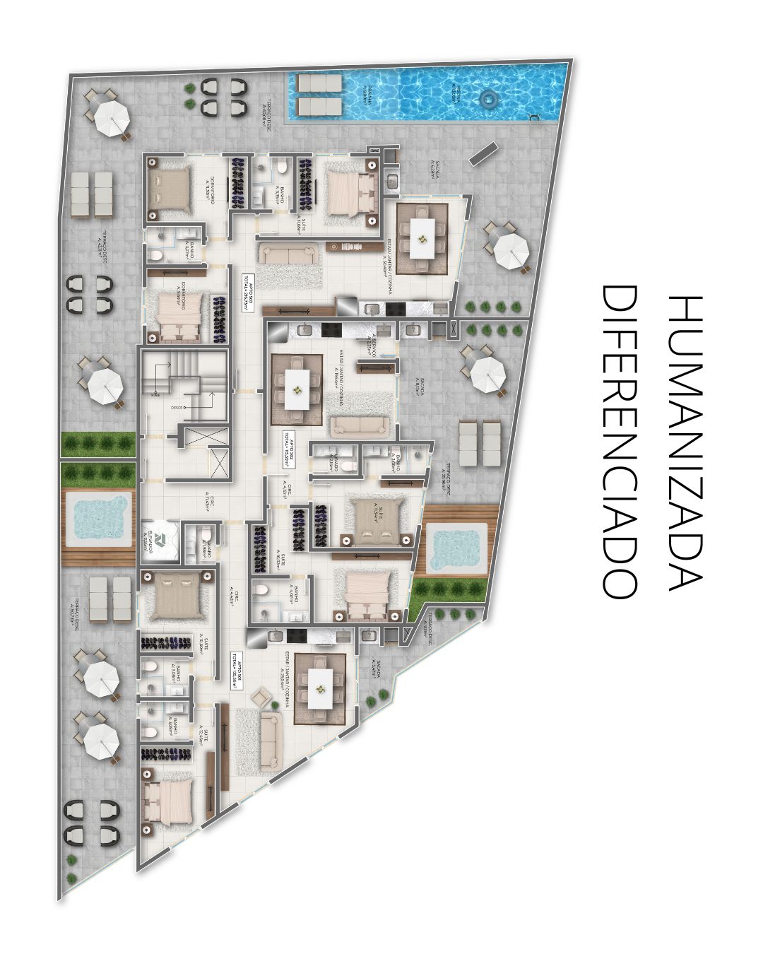 Planta Lazer · Humanizada Diferenciado do Encante Residencial