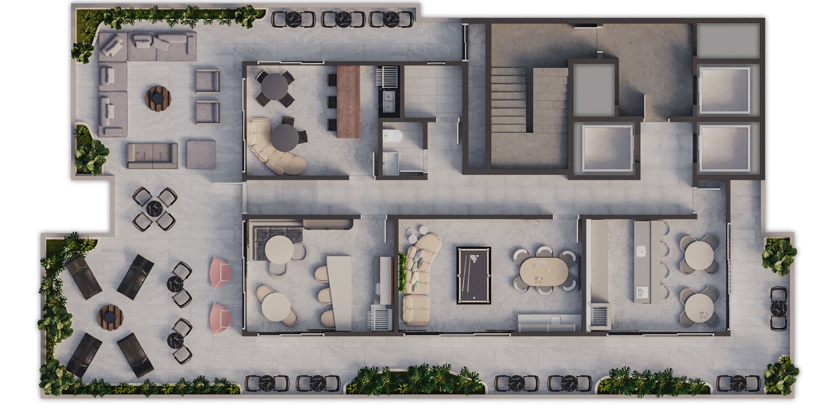 Planta Lazer (3 de 3) do Horizon Residence