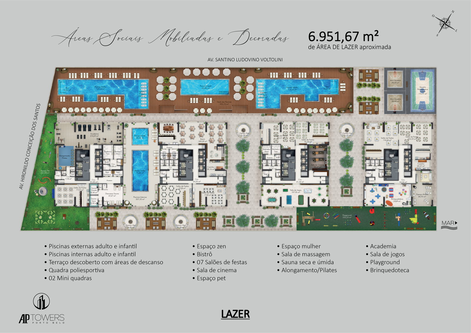Planta Lazer do AP Towers Porto Belo - Fase 01
