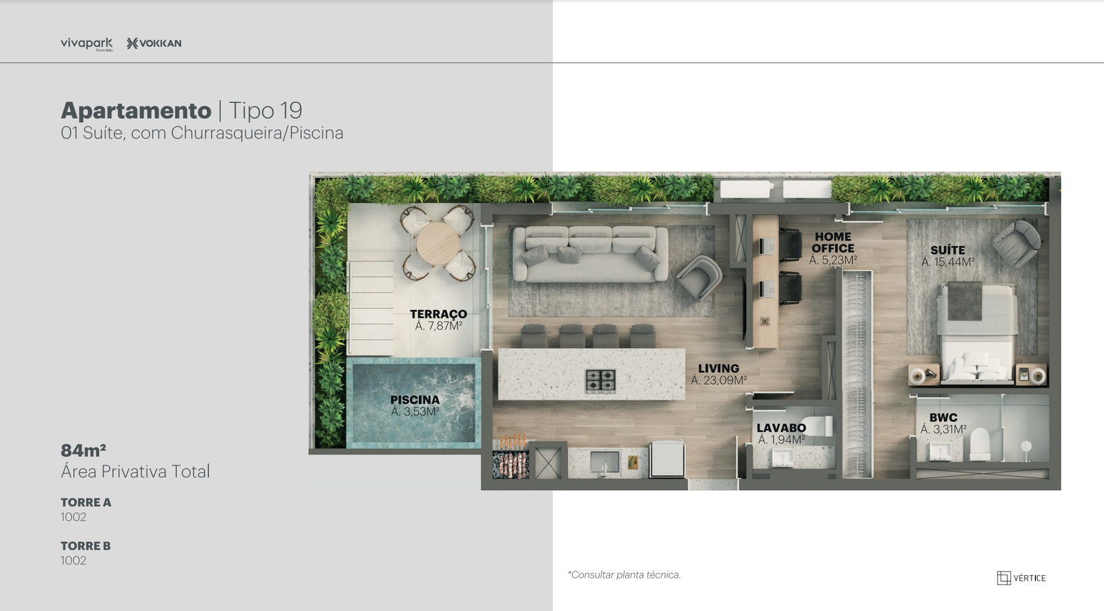 Planta 17 de Edifício Vértice