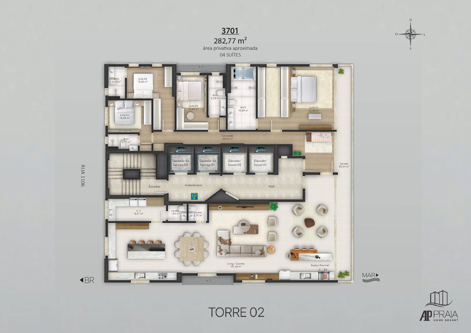 Planta 8 de AP Praia Home Resort