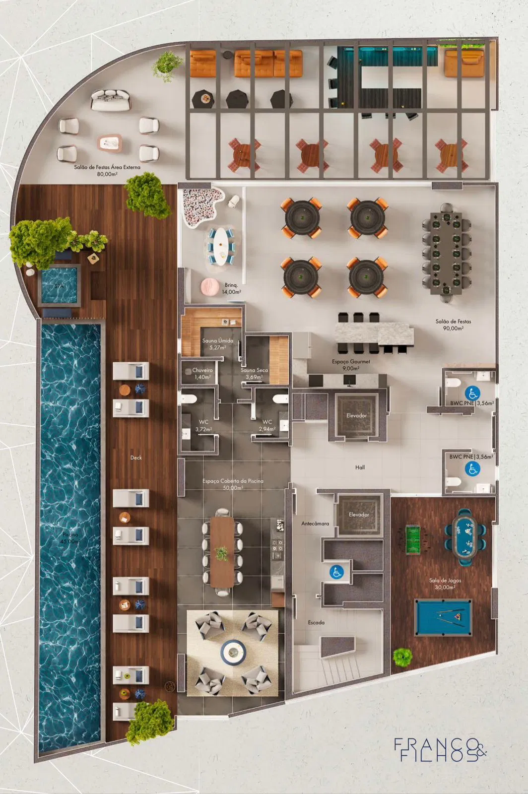 Planta Lazer do Blue Tower