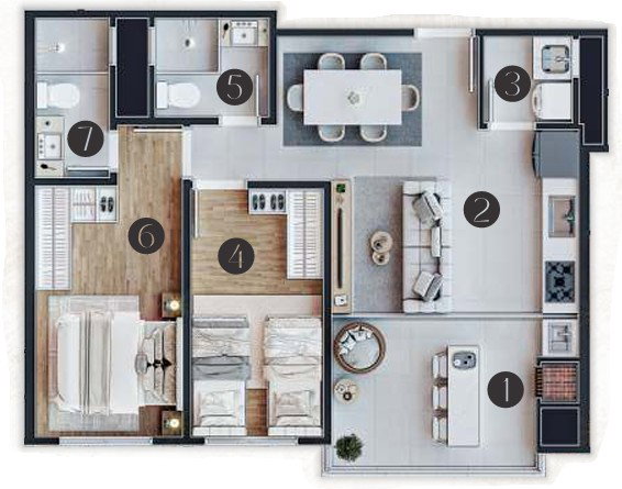 Planta 3 de Residencial Beverly Hills