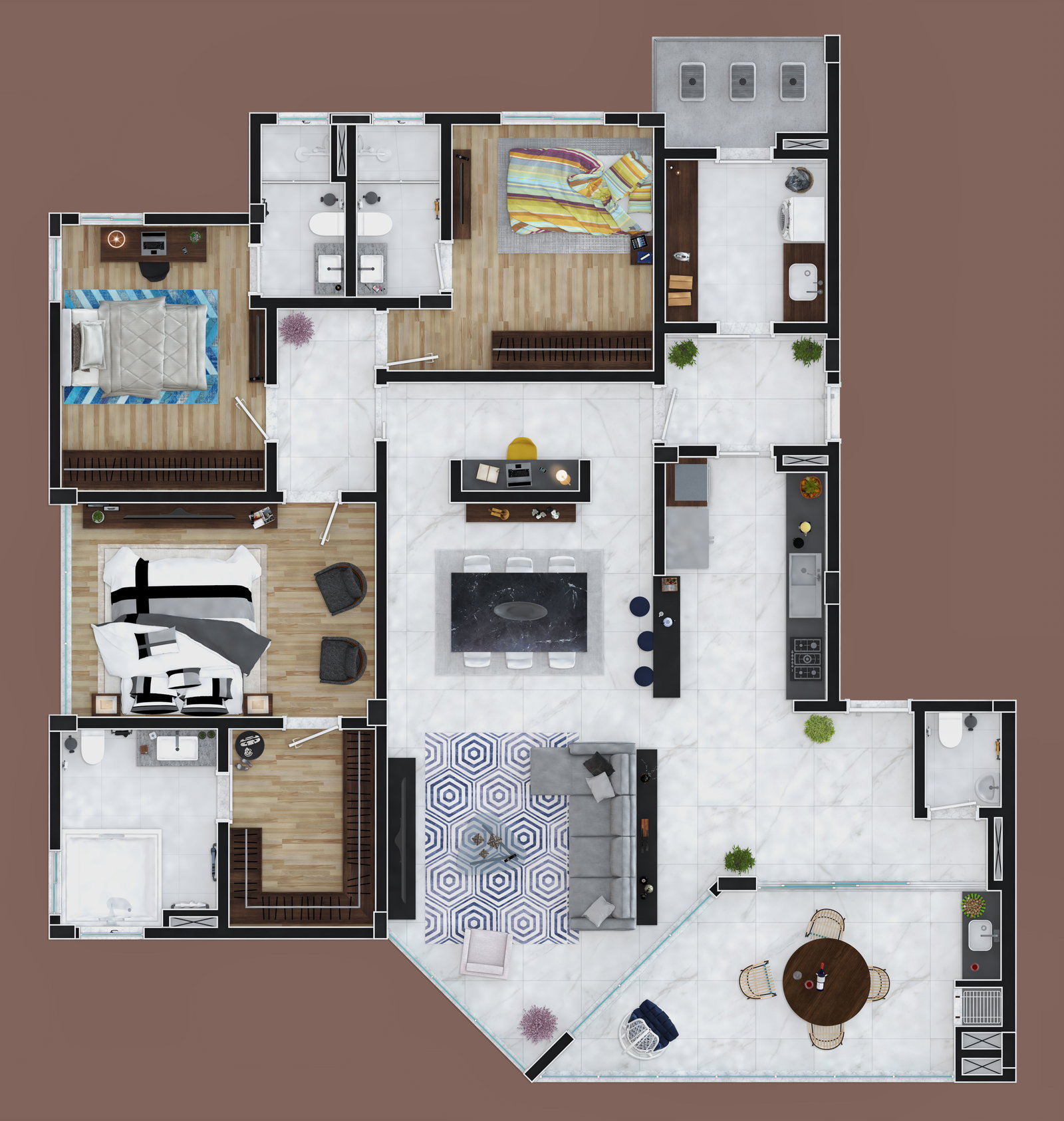 Planta 1 de Residencial Abu Dhabi