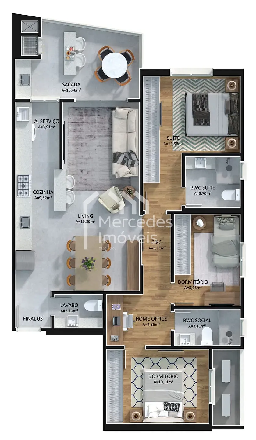 Foto 48 de Apartamento com 1 suíte + 2 dormitórios à venda, Centro, Itajaí, SC