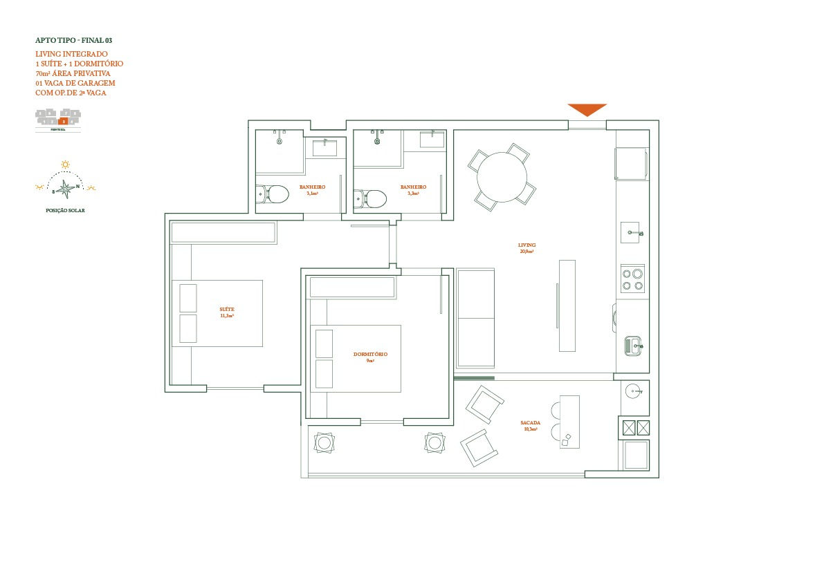 Planta 3 de Coral Way Residence