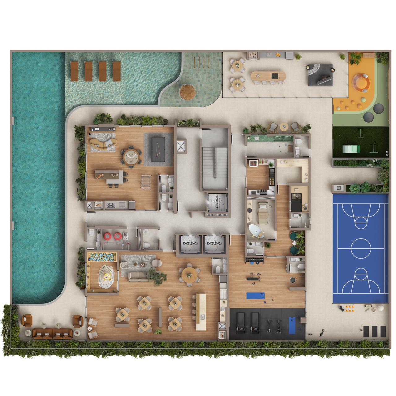 Planta Lazer (2 de 2) do Luminer Garden Homes