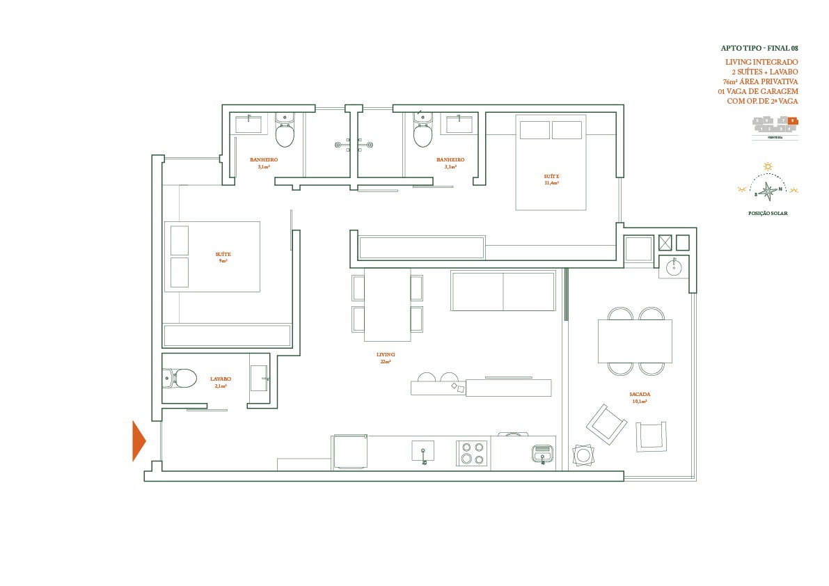 Planta 8 de Coral Way Residence