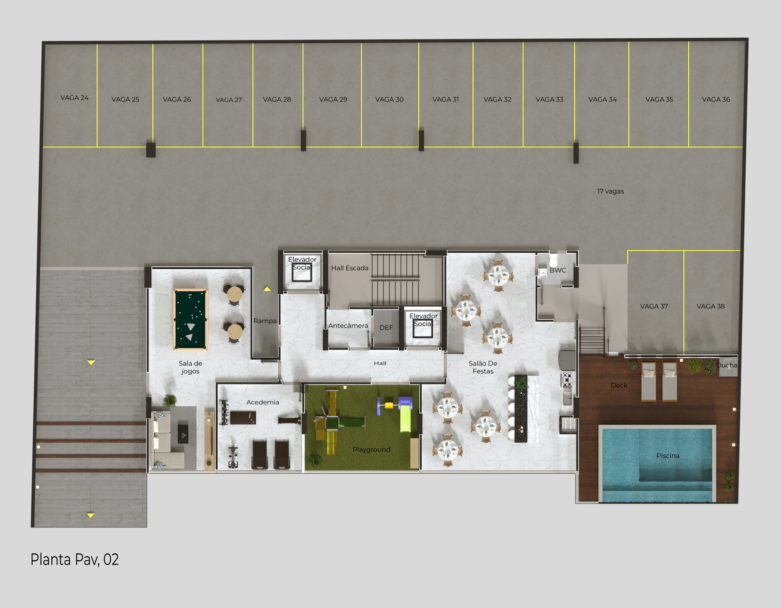 Planta Pav. 02 do Felsen Residence