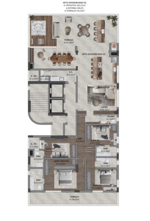 Planta 3 de Vila do Mar Residence