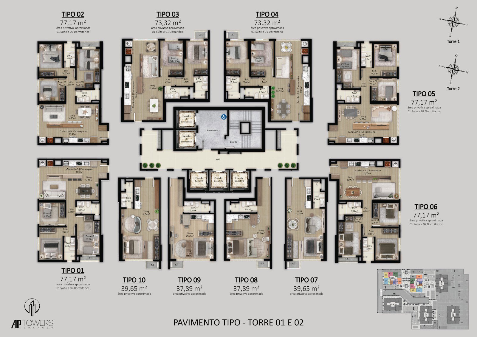 Planta 3 de AP Towers Chapecó