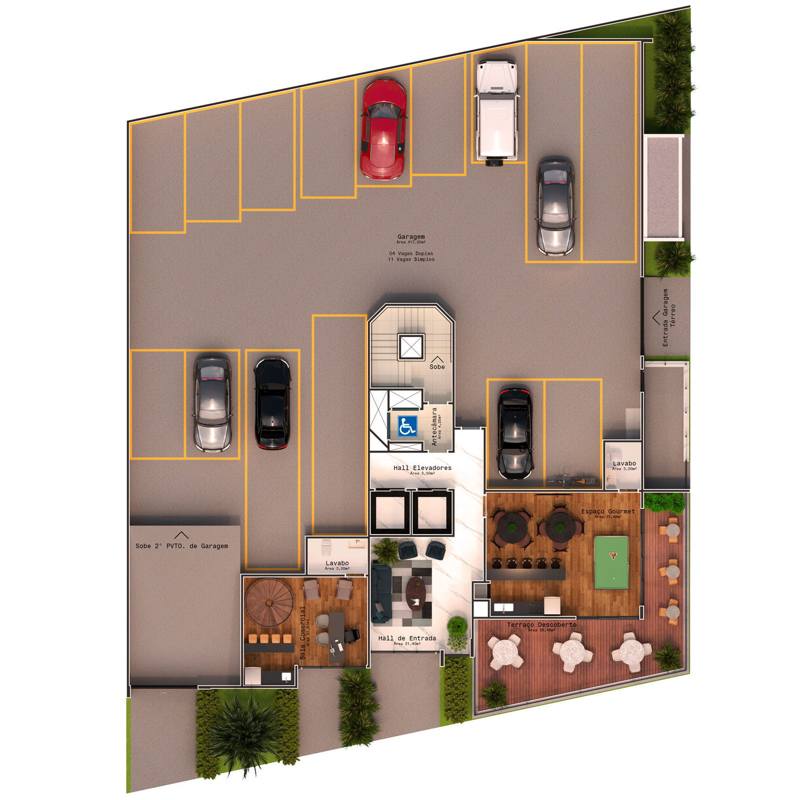 Planta Garagem · Térreo do Belvedere