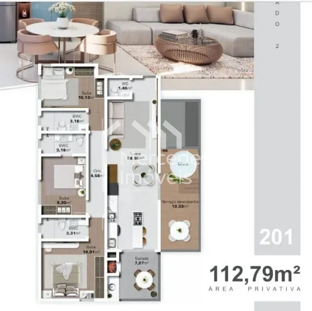 Planta 10 de Lançamento apartamento diferenciado com 3 suítes à venda, Centro, Camboriú, SC