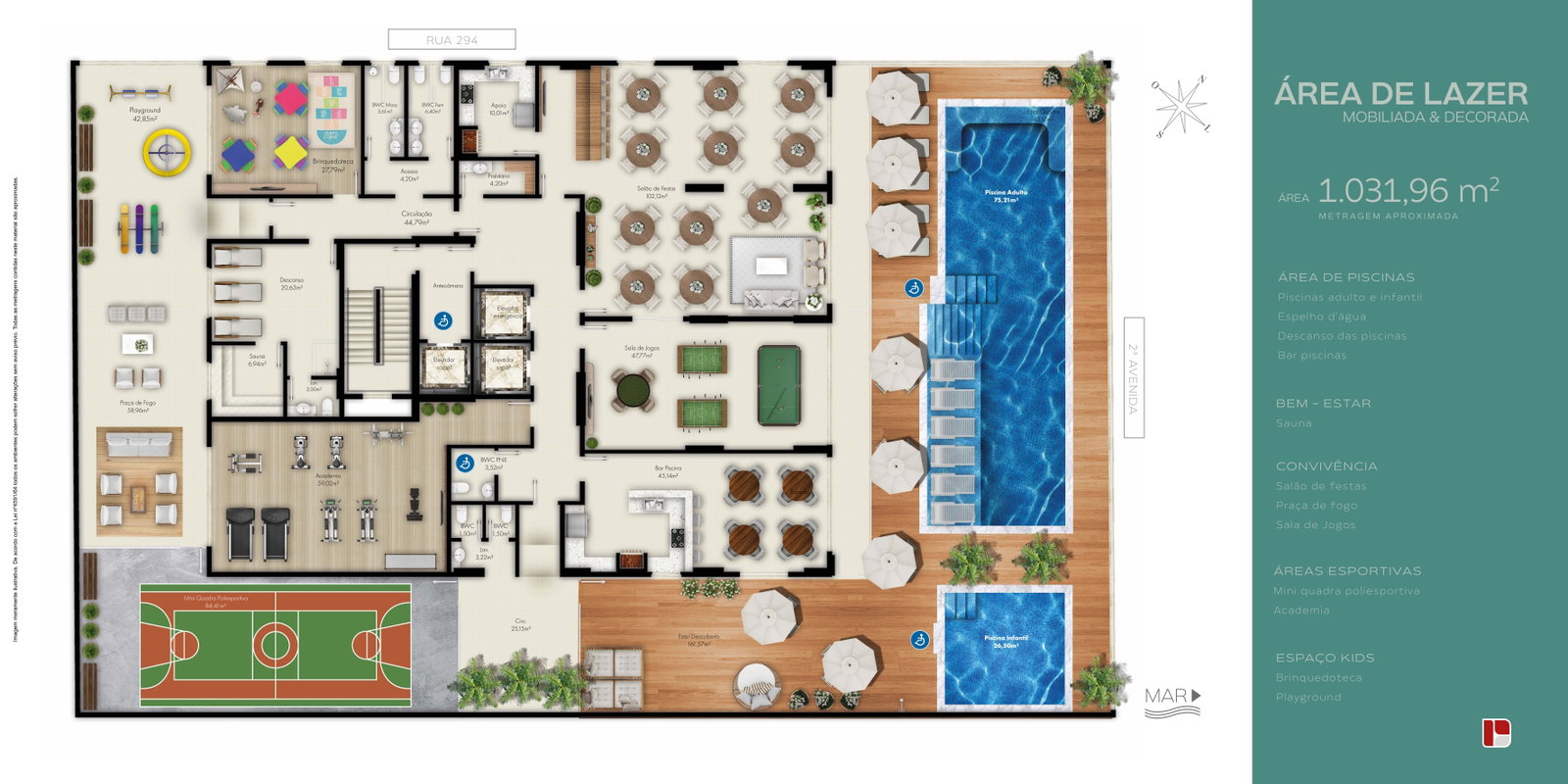 Planta Lazer do Liberty Residence