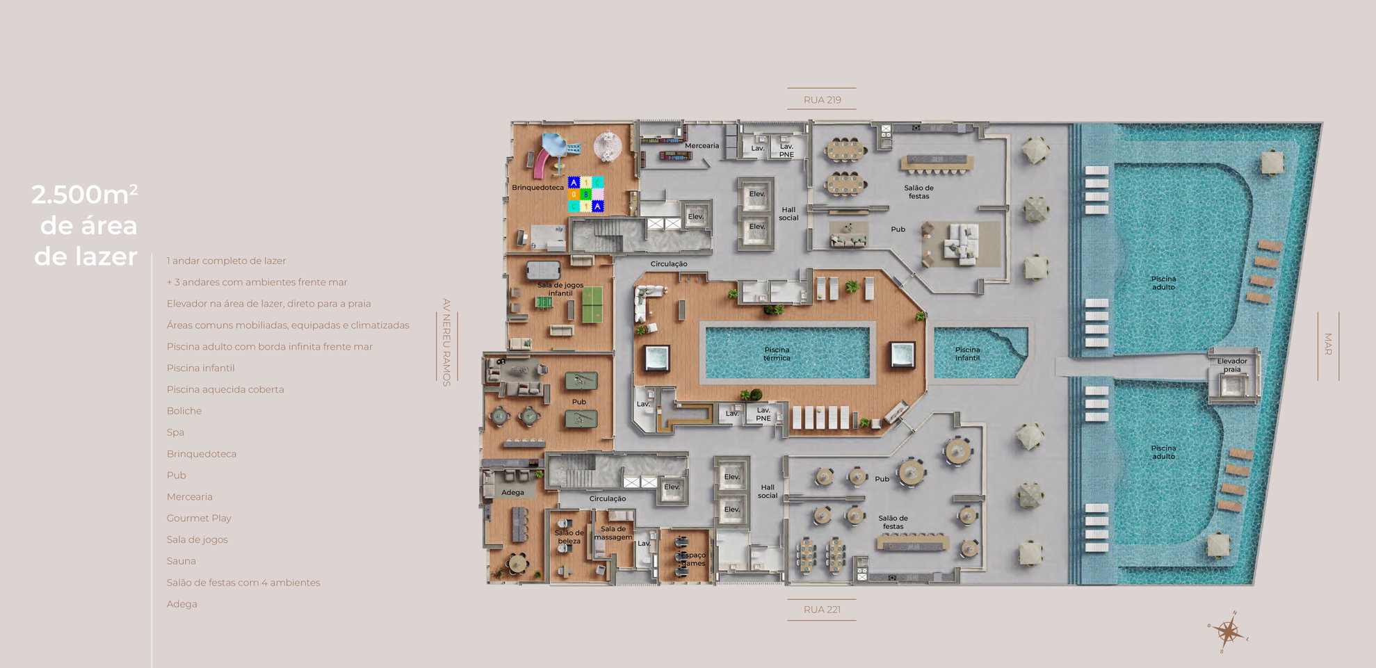 Planta Lazer do Enseada Residence