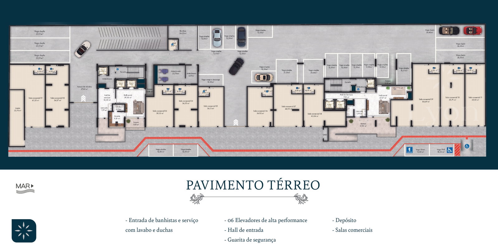 Planta Pavimento Térreo do Lyon Home Club