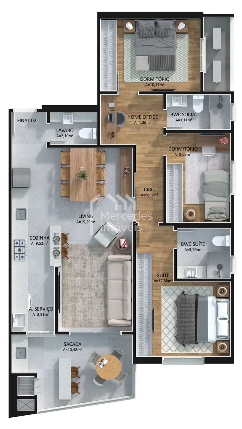 Foto 41 de Apartamento 1 suíte + 1 dorm para alugar · Centro, Itajaí