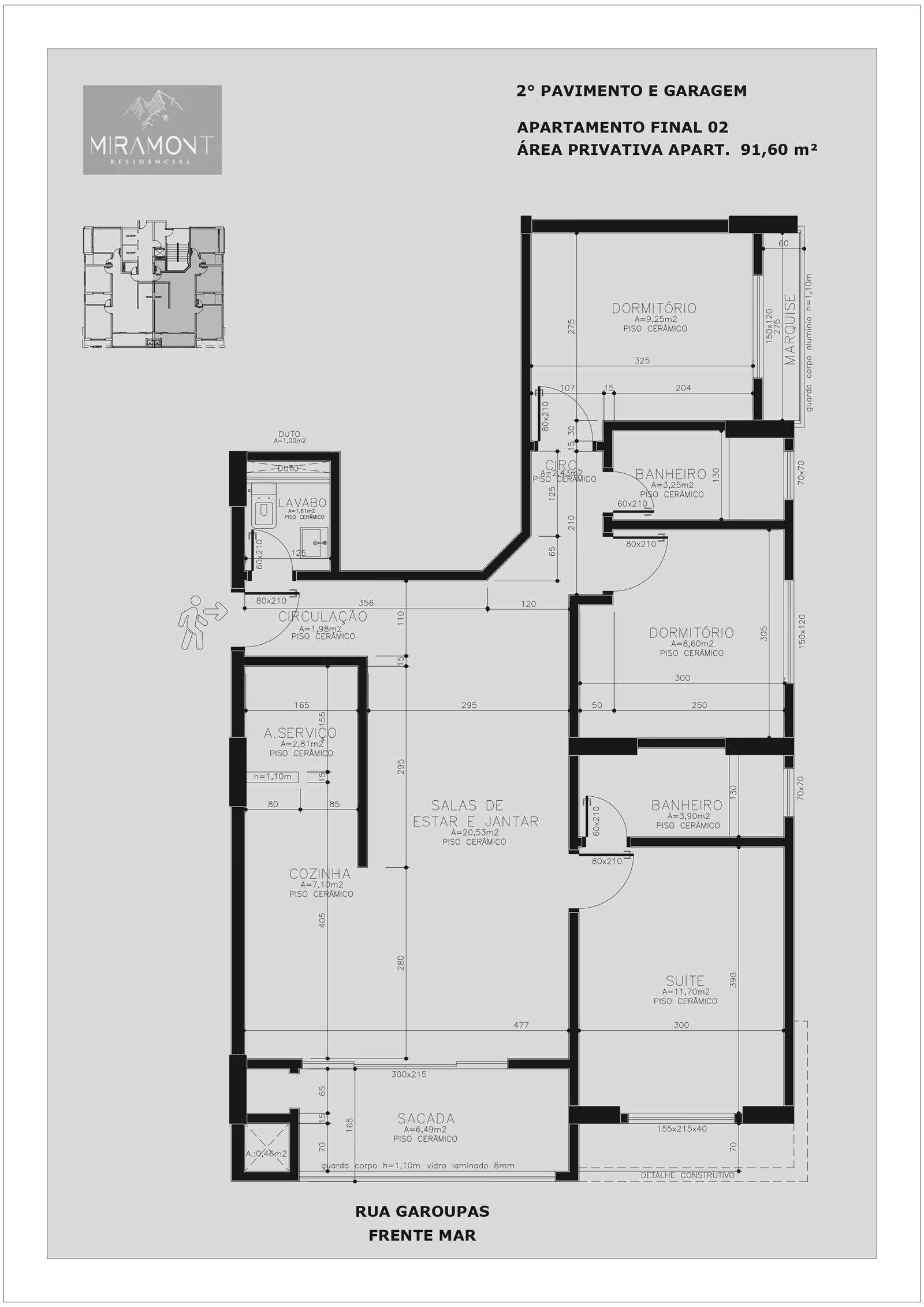 Planta Final 02 (1 de 2), 92 m² do Edifício Miramont
