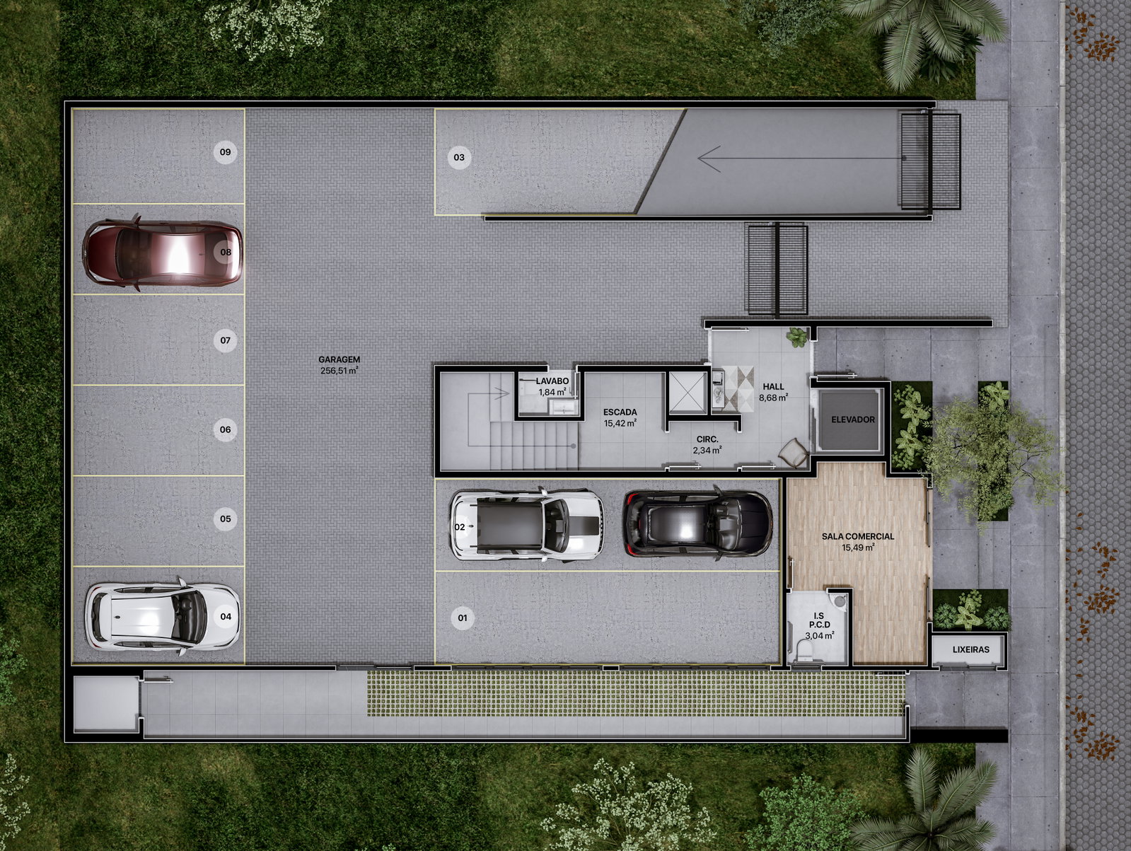 Planta Garagem (1 de 2) do Biarritz 147