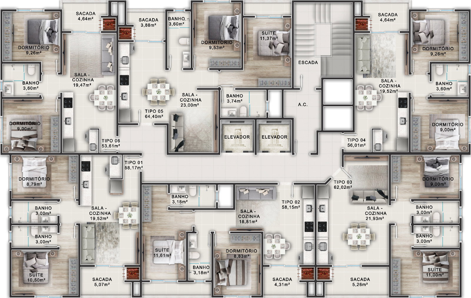 Planta 1 de Spazio Haja Residencial