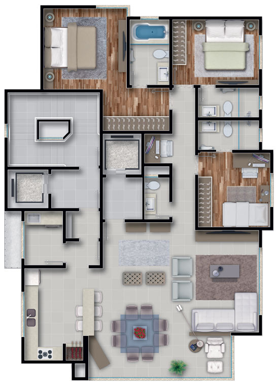 Planta 1 de Residencial Cidade Jardim