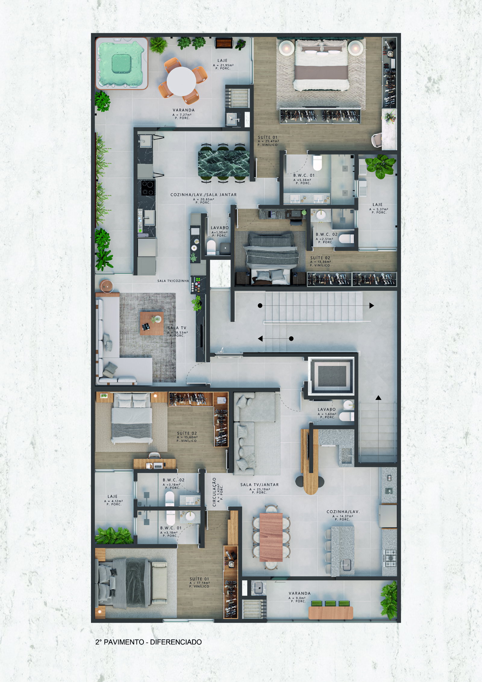 Planta 2º Pavimento - Diferenciado do Edifício Floratta