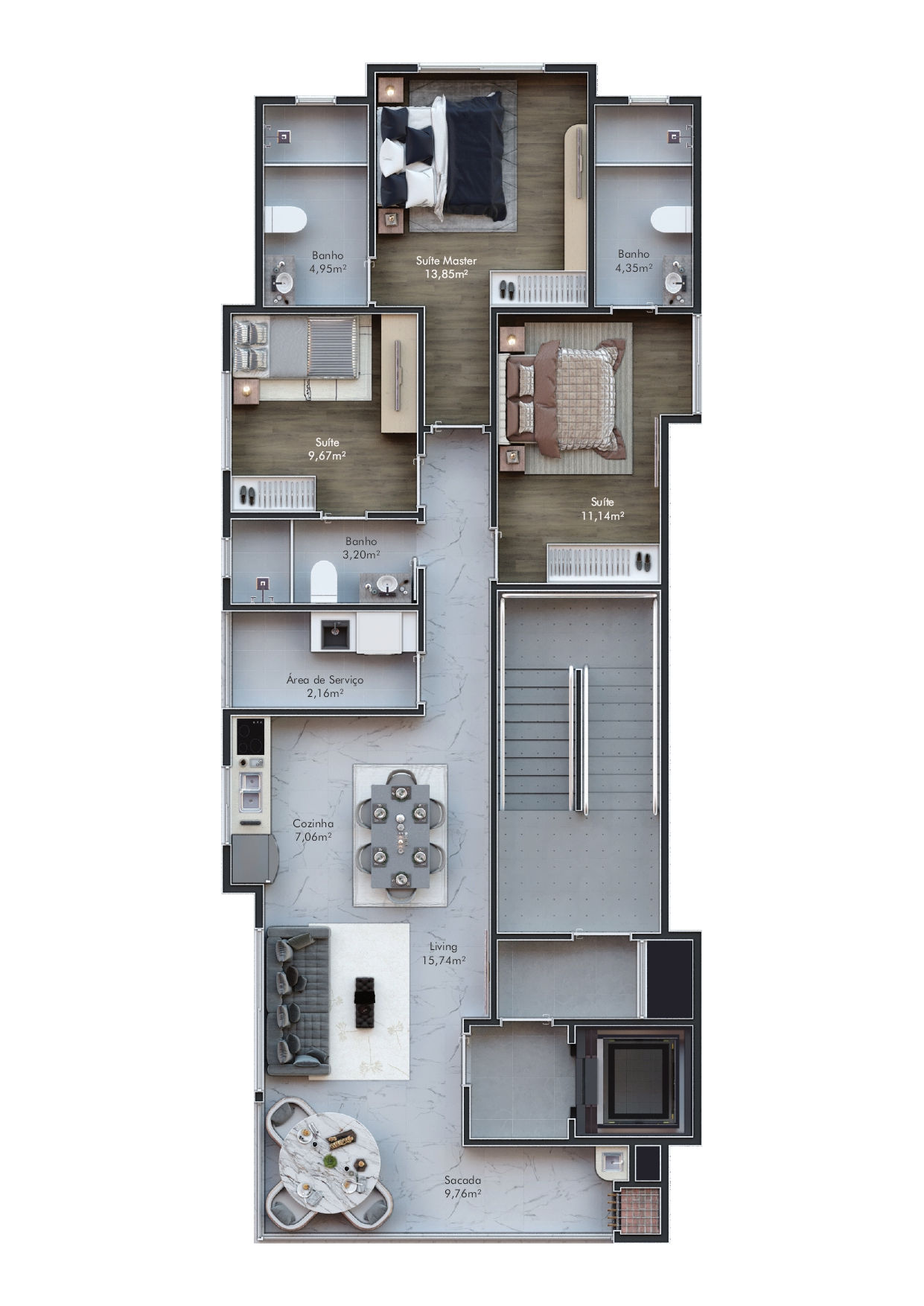Planta 1 de Ametrina  Residencial